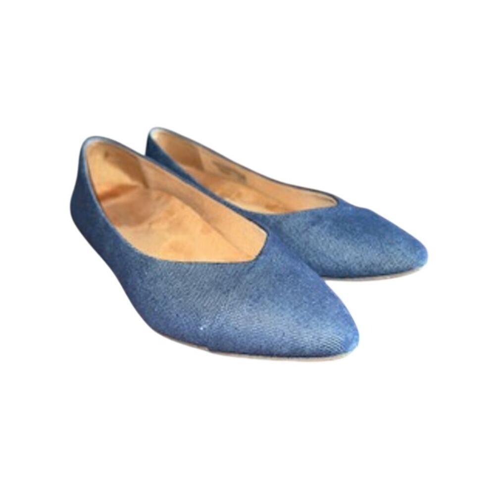 Vionic Women's sz 6.5M Caballo Pointed Toe Blue Denim Ballet Flats